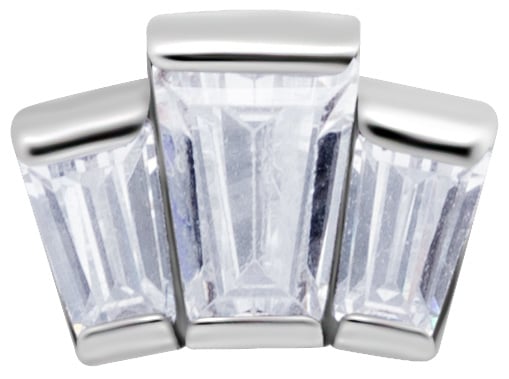 SS 316 int ATTACHMENT 1,2mm CUBIC ZIRCONIA mod. 58L - WH (7mm)