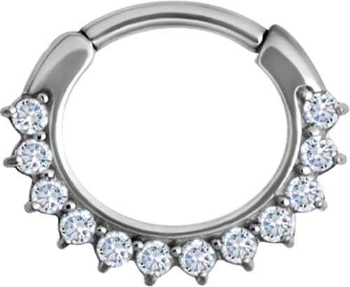 SS 316 JEWELLED CURVED BAR SEPTUM CLICKERS mod. 13