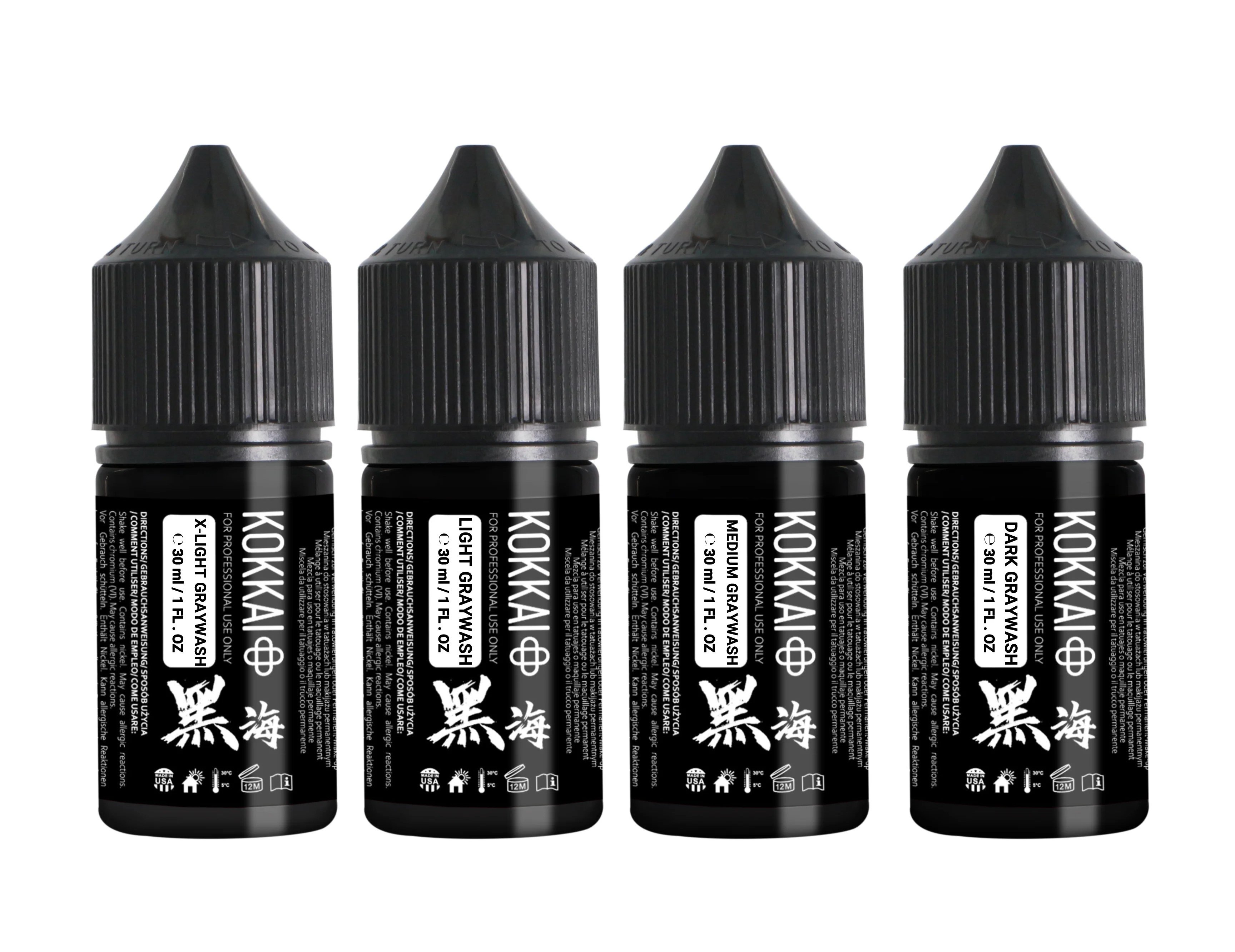 Kokkai Ink Reach 30ml - Greywash Set 4pz