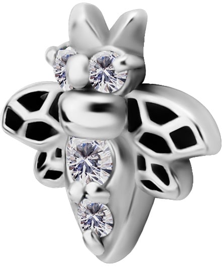 SS 316 int ATTACHMENT 1,2mm CUBIC ZIRCONIA mod. 52 - WH (7mm)