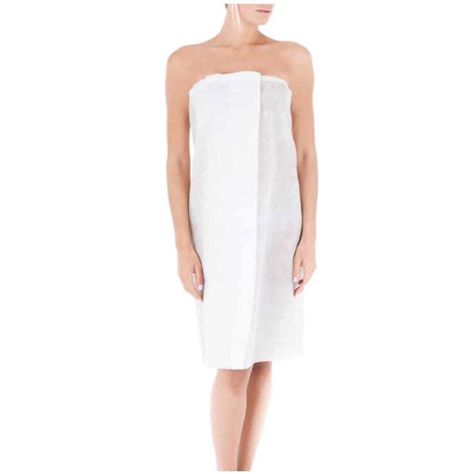 Pareo TNT Bianco con Velcro conf. singola - Polybag 10pz