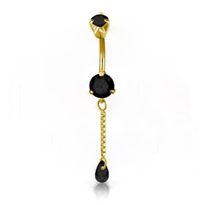 GD 316 MINI DOUBLE JEWEL BELLY BANANAS W/DANGLES 1,6x10mm model 03