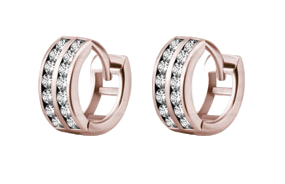 RG 316 HUGGIE HOOP PAVE SETTING 2 ROWS (PAIR) 0,8x10mm WH