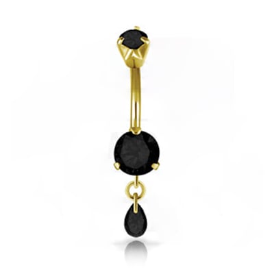 GD 316 MINI DOUBLE JEWEL BELLY BANANAS W/DANGLES 1,6x10mm model 01