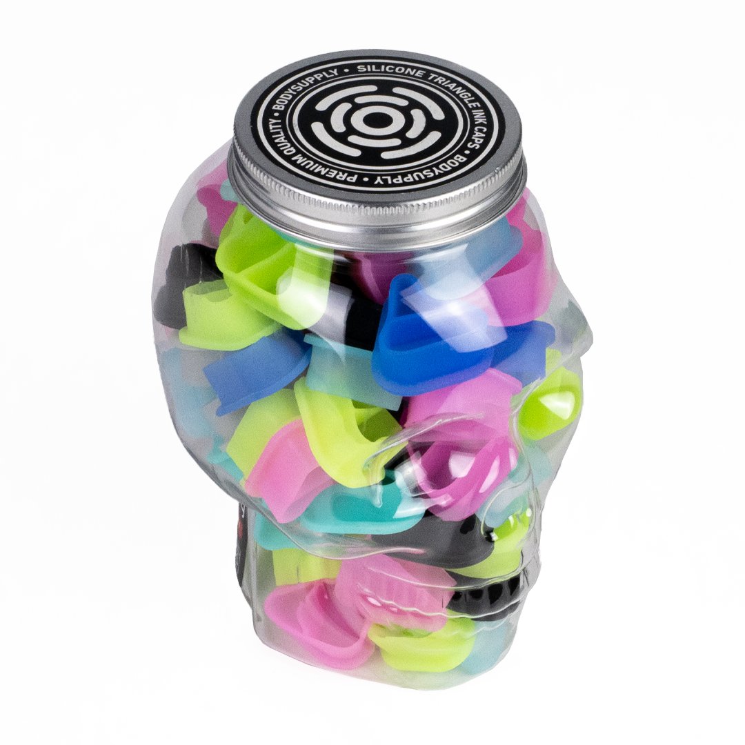 BodySupply 2 in 1 Silicone Triangle Ink caps 80pcs - 22mm