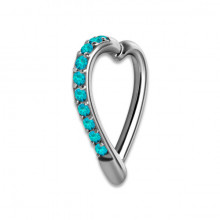 SS 316 HINGED JEWELLED HEART RING