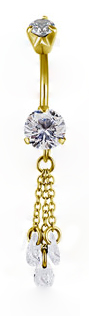 GD 316 MINI DOUBLE JEWEL BELLY BANANAS W/DANGLES 1,6x10mm model 05
