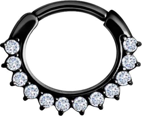 BK 316 JEWELLED CURVED BAR SEPTUM CLICKERS mod. 13